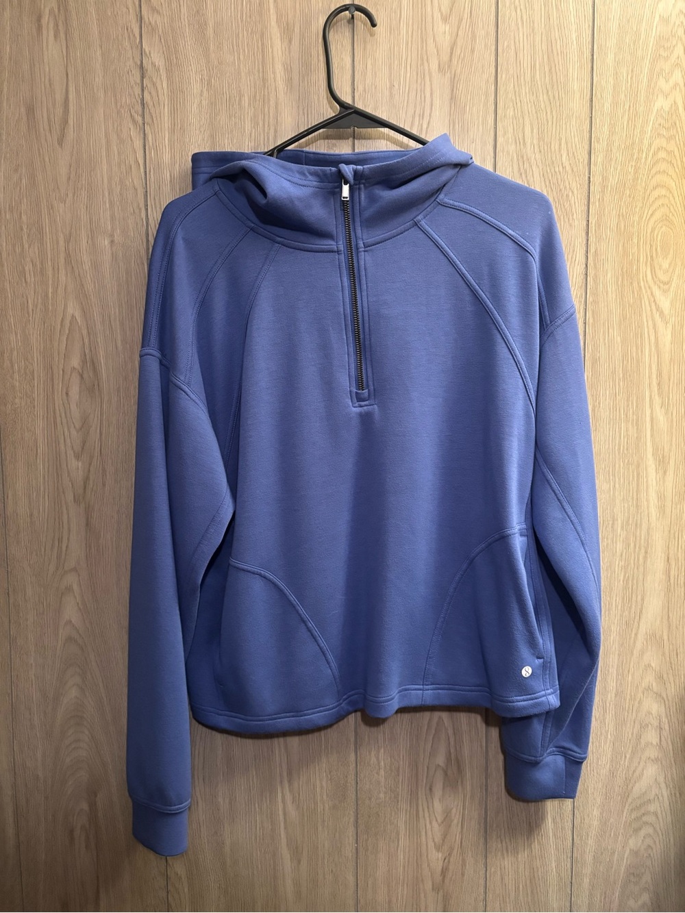 Layer 8 Women's Half-Zip Hoodie in Periwinkle Blue